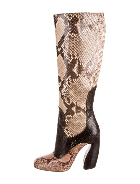 prada embellished leather boots|Prada snakeskin boots.